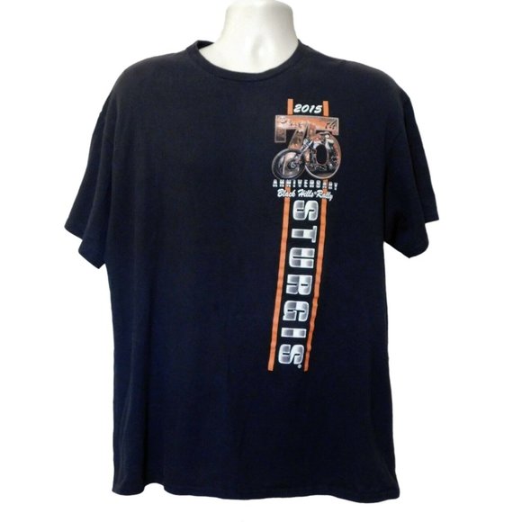Unbranded Other - Sturgis 75th Anniversary 2015 Tee Shirt M L Black Motorcycle Short Sleeve Cotton